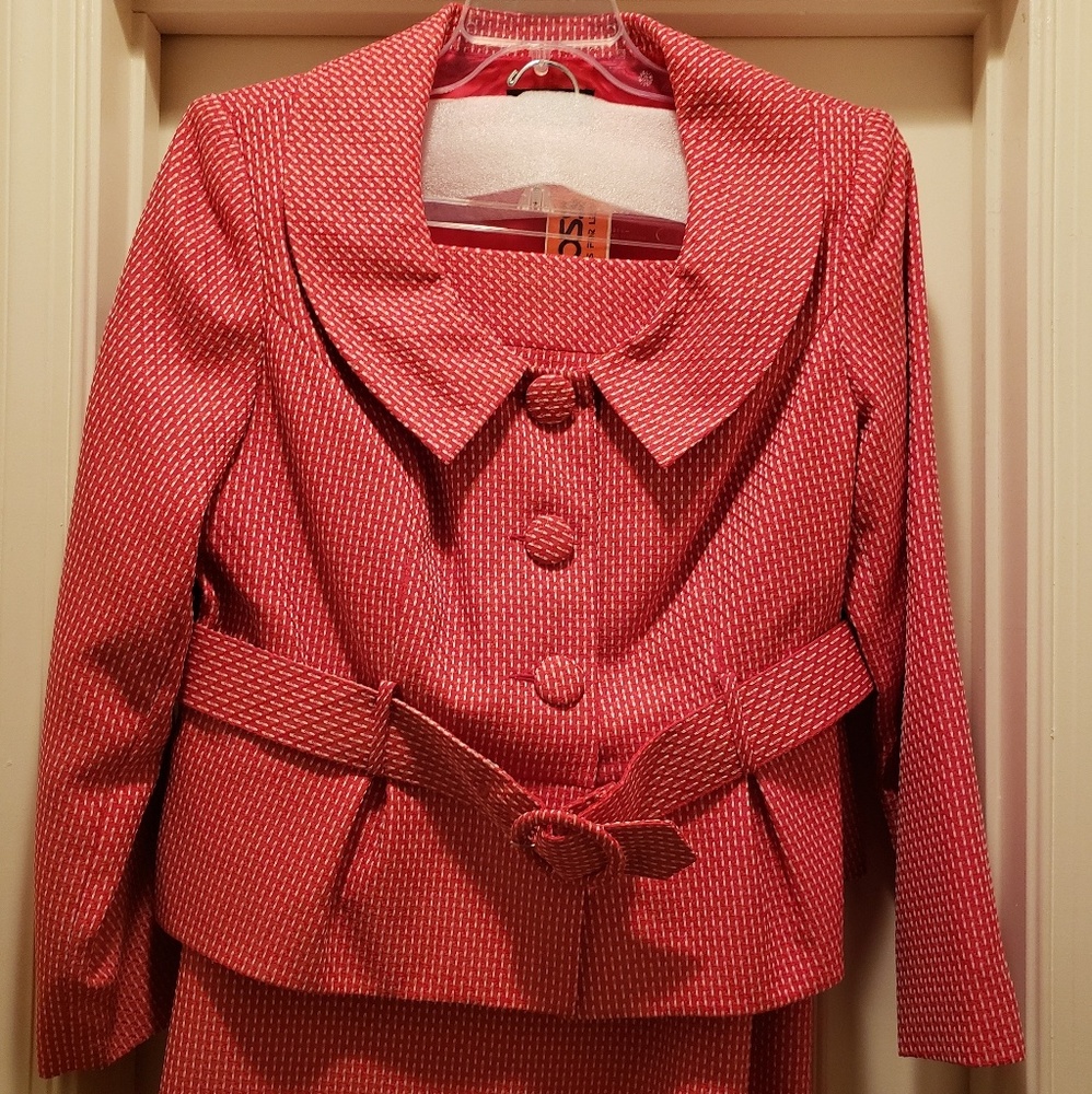 Ladies Red Striped with White Winter Suit